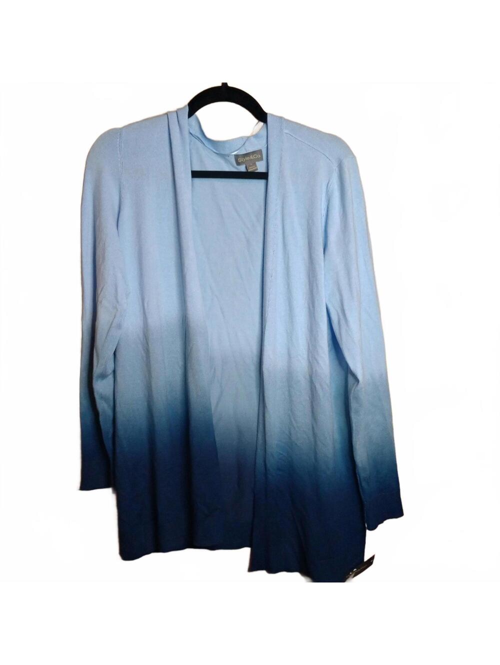 Style & Co Petite Dip Dyed Open Front Cardigan Pale Spring PS